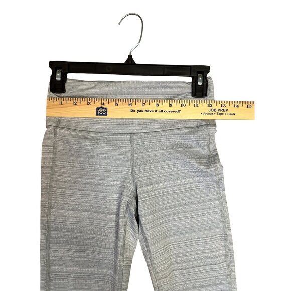 Athleta XS Gray Textured High-Waisted Stretch Leggings Preppy Cropped - Picture 6 of 7